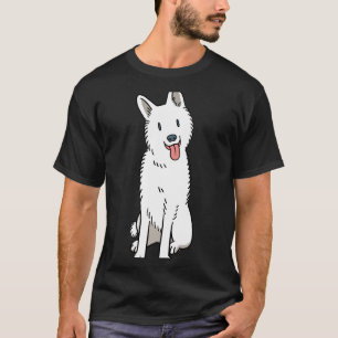 T-shirt Berger allemand blanc mignon Chien canadien améric
