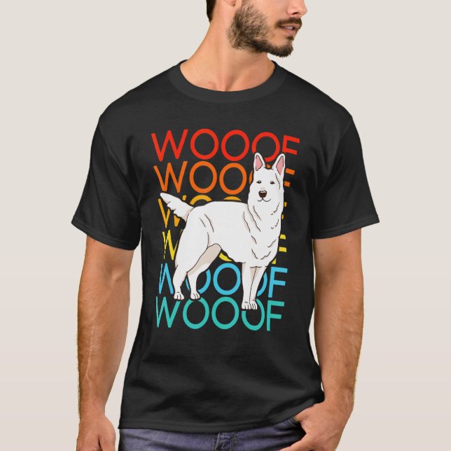 T-shirt Berger Allemand Blanc Vintage (Devant)