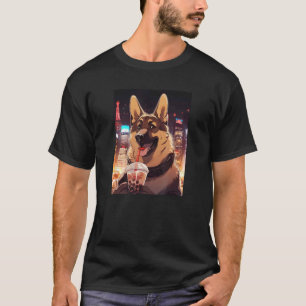 T-shirt Berger Allemand Boba Bubble Tea Chien Drôle Japon