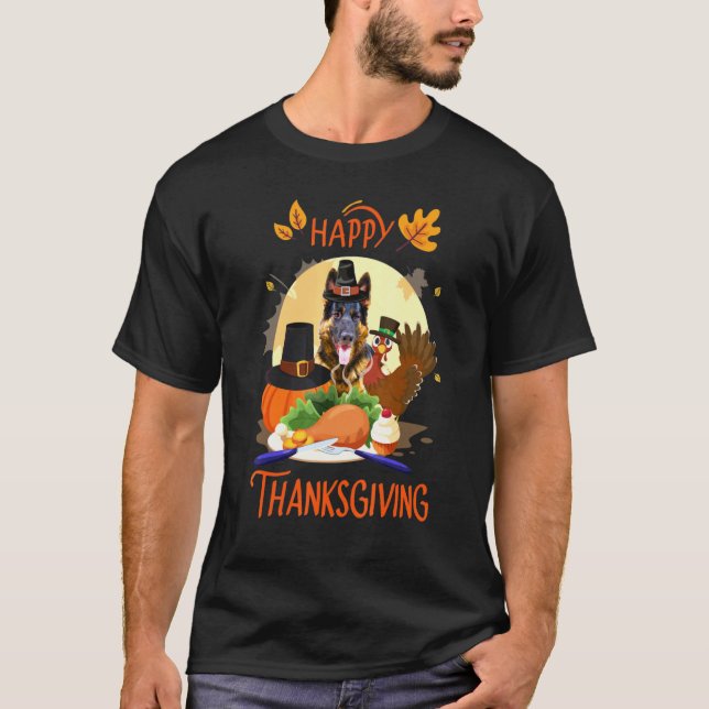 T-shirt Berger allemand Bon thanksgiving pèlerin Turquie (Devant)