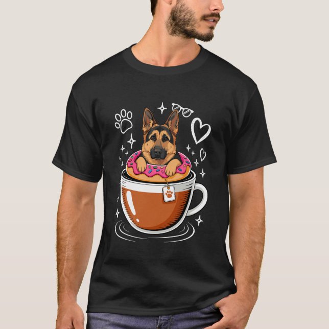 T-shirt Berger Allemand Café Donut GSD (Devant)