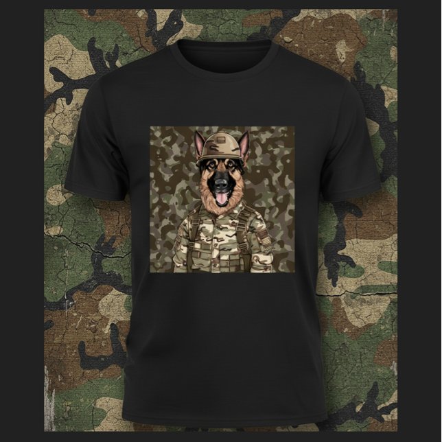 T-shirt Berger Allemand Camo Militaire (Créateur téléchargé)