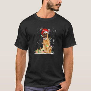 T-shirt Berger Allemand Chapeau de Noël de Père Noël Chien