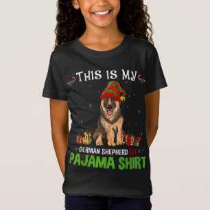 T-Shirt Berger Allemand Chien de Noël Casquette Elf Cute C