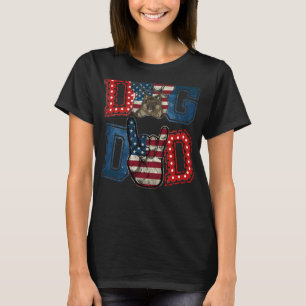T-shirt Berger allemand Chien papa Drapeau américain Paw P