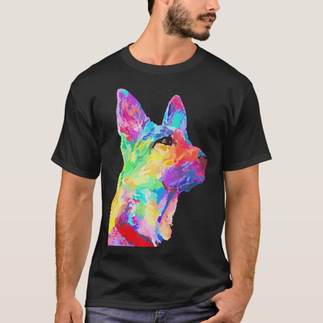 T-shirt Berger Allemand Cool coloré (Devant)