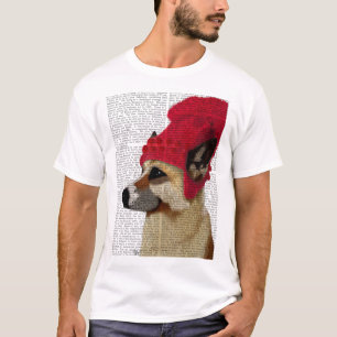 T-shirt Berger allemand dans le casquette laineux rouge