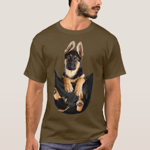 T-shirt Berger Allemand Dans Pocket Drôle Drôle Dons Amour