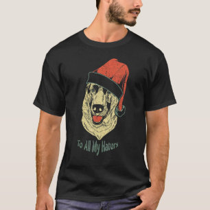 T-shirt Berger Allemand Dans Un Chapeau De Père Noël Pour