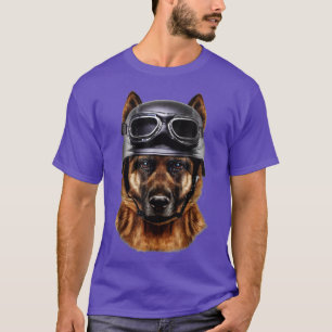 T-shirt Berger Allemand En Casque Moto