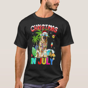 T-shirt Berger Allemand En Chapeau De Père Noël Lunettes D