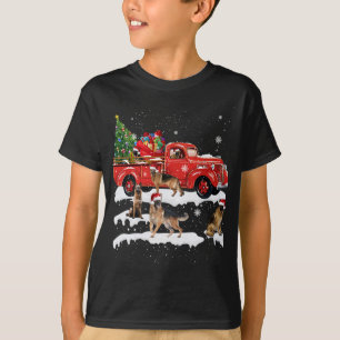 T-shirt Berger allemand équitation Camion rouge Joyeux Noë