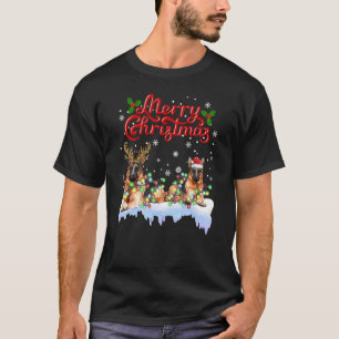 T-shirt Berger allemand feux de Noël arbre chien jumelé