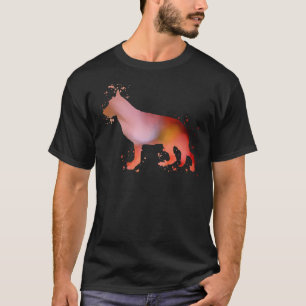 T-shirt Berger Allemand Gsd Aquarelle Silhouette Lumière