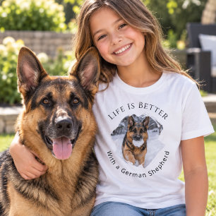 T-shirt Berger Allemand GSD Photo La vie est meilleure fil