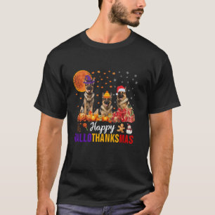 T-shirt berger allemand Hallothanksmas Halloween Thanksgiv