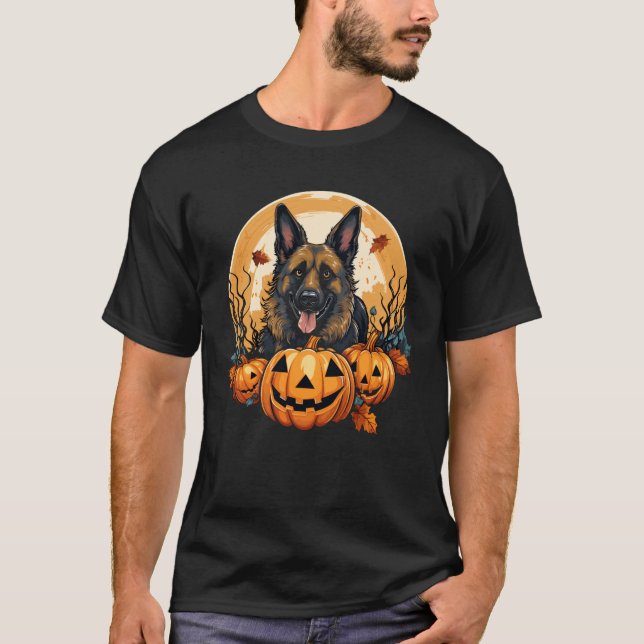 T-shirt Berger allemand Halloween (Devant)
