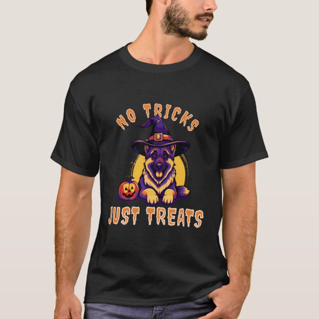 T-shirt berger allemand Halloween Pas de tiques Traite jus (Devant)