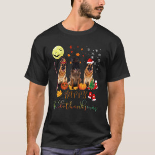 T-shirt Berger allemand Heureux Hallothanksmas Famille Xm