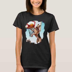 T-shirt Berger Allemand Jouant au Basket-ball Chien Drôle