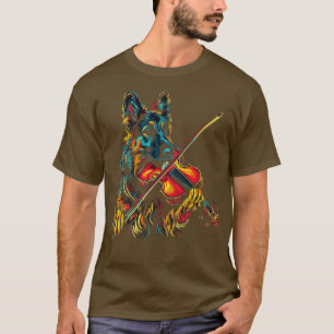 T-shirt Berger allemand jouant du violon