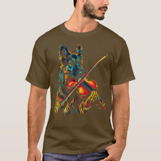 T-shirt Berger allemand jouant du violon