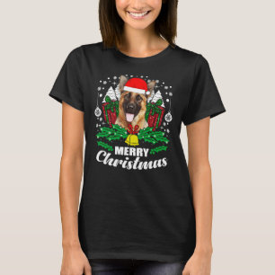 T-shirt Berger allemand Joyeux chien de Noël