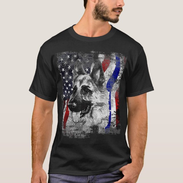 T-shirt Berger allemand k9 Chien de police américain (Devant)
