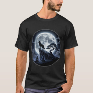T-shirt Berger Allemand Lune Zen Arbre Bonsaï Chien Lune