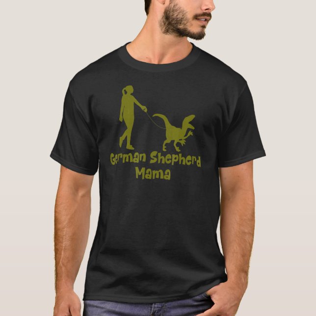 T-shirt Berger allemand Mama Dinosaur (Devant)