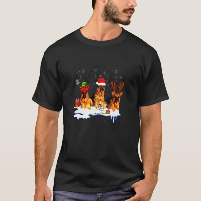 T-shirt Berger allemand mignon Noël (Devant)