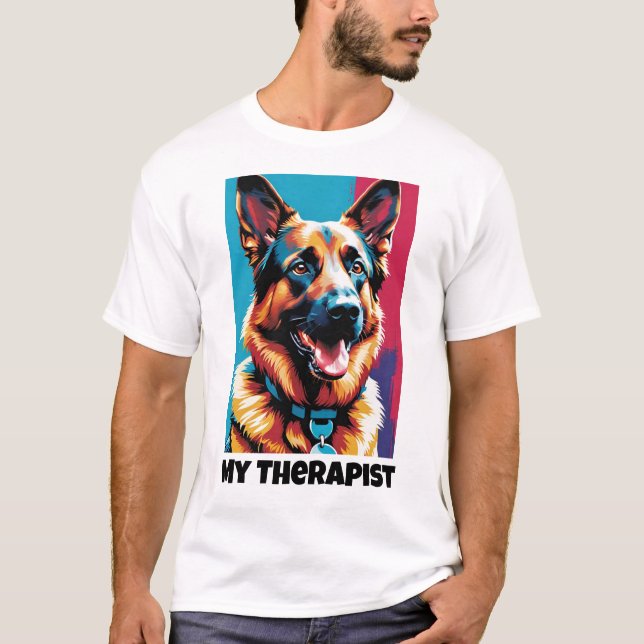 T-shirt berger allemand - Mon thérapeute (Devant)