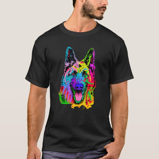 T-shirt berger allemand néon shepherd shepherd (Devant)