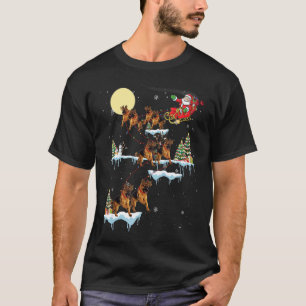 T-shirt Berger allemand Noël Père Noël Sleigh Dog