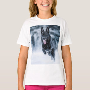 T-shirt Berger allemand noir dans la couverture de duvet d