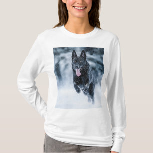 T-shirt Berger allemand noir dans la couverture de duvet d