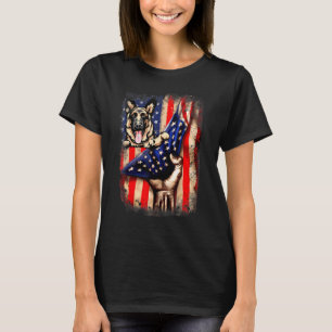 T-shirt Berger allemand patriotique Chien de pavillon amér