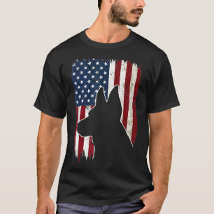 T-shirt Berger allemand patriotique Chien de pavillon amér