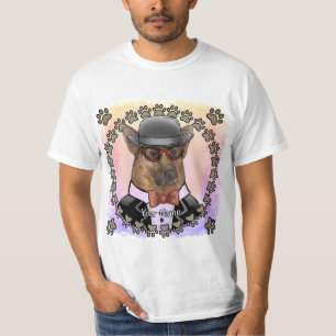 T-shirt Berger allemand portant des lunettes