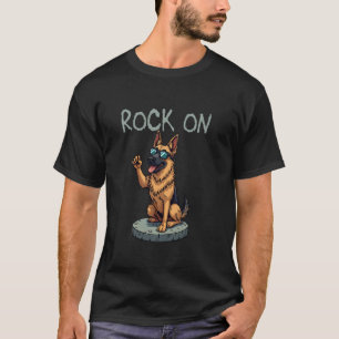 T-shirt Berger Allemand Rock On Création Drôle
