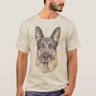 T-shirt Berger allemand Sketted Dog Art