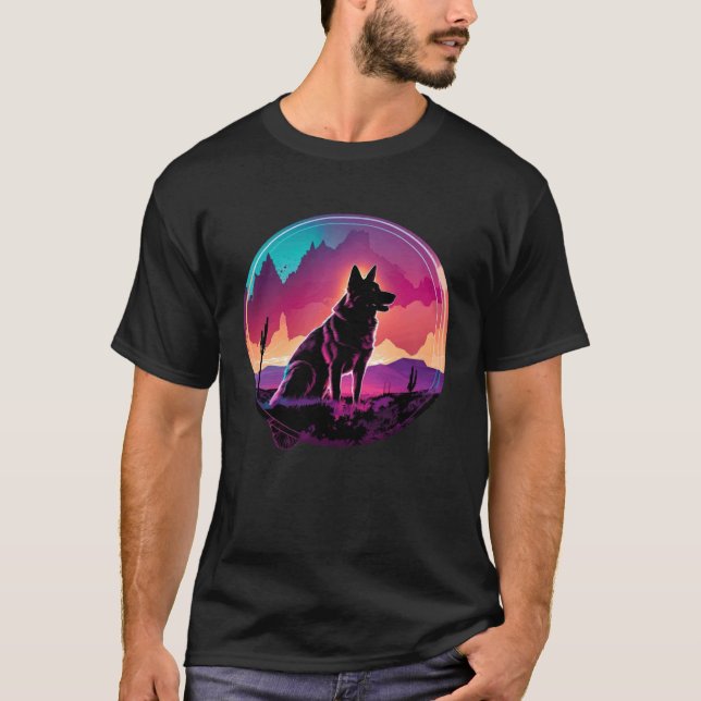 T-shirt Berger Allemand Synthwave 80s Retrowave Esthétique (Devant)