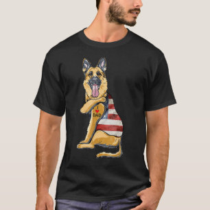T-shirt Berger Allemand Tatouage Chien J'aime Papa Pères