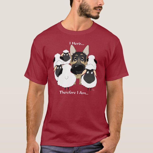 T-shirt Berger allemand - troupeau d'I… par conséquent je (Devant)