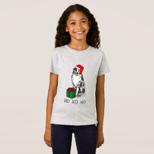 T-Shirt Berger australien de Noël (bleu merle tan/w 1)