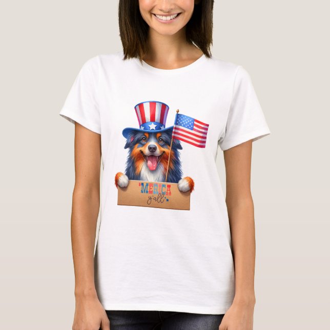 T-shirt Berger australien patriotique 'Merica Y'all (Devant)