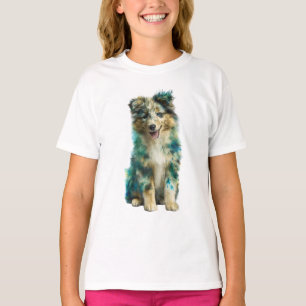 T-shirt Berger Australien Tacheté À L'aquarelle Sarcelle P