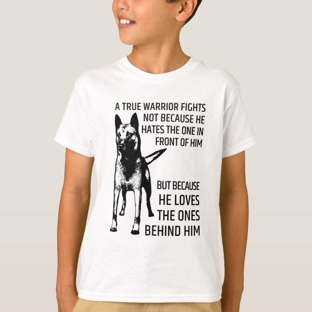 T-shirt Berger belge - Malinois - guerrier vrai (Devant)
