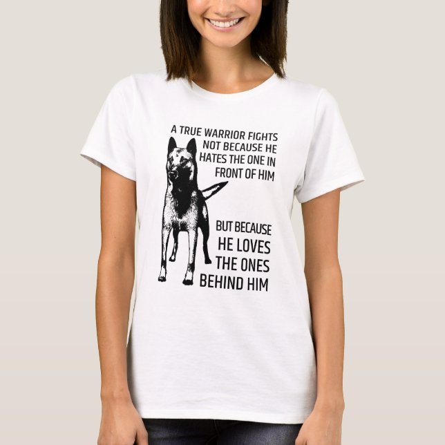 T-shirt Berger belge - Malinois - guerrier vrai (Devant)