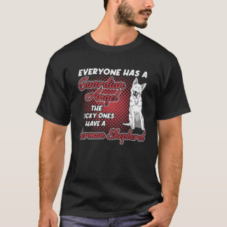 T-shirt Berger Blanc Allemand Est Mon Ange Gardien Propri
